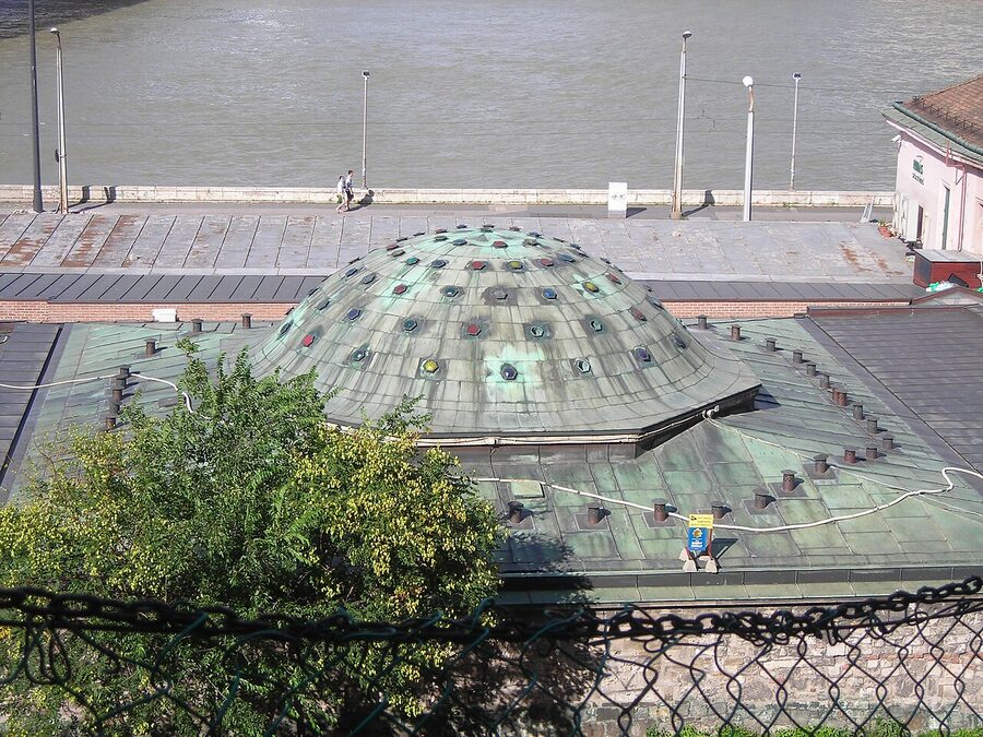 Rudas Spa historic entrance facade Budapest