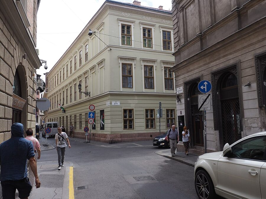 Kazinczy utca street view in Budapest's Jewish Quarter District VII