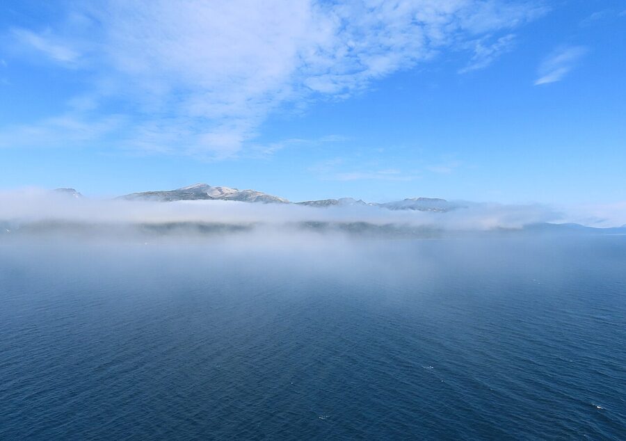 Tromso fjord water reflections from boat
