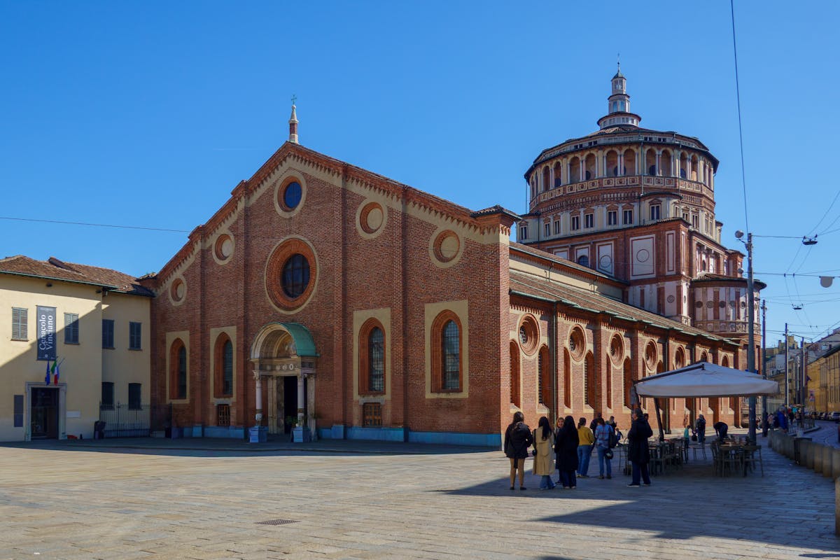 Exterior view of Santa Maria delle Grazie church in Milan where The Last Supper is housed