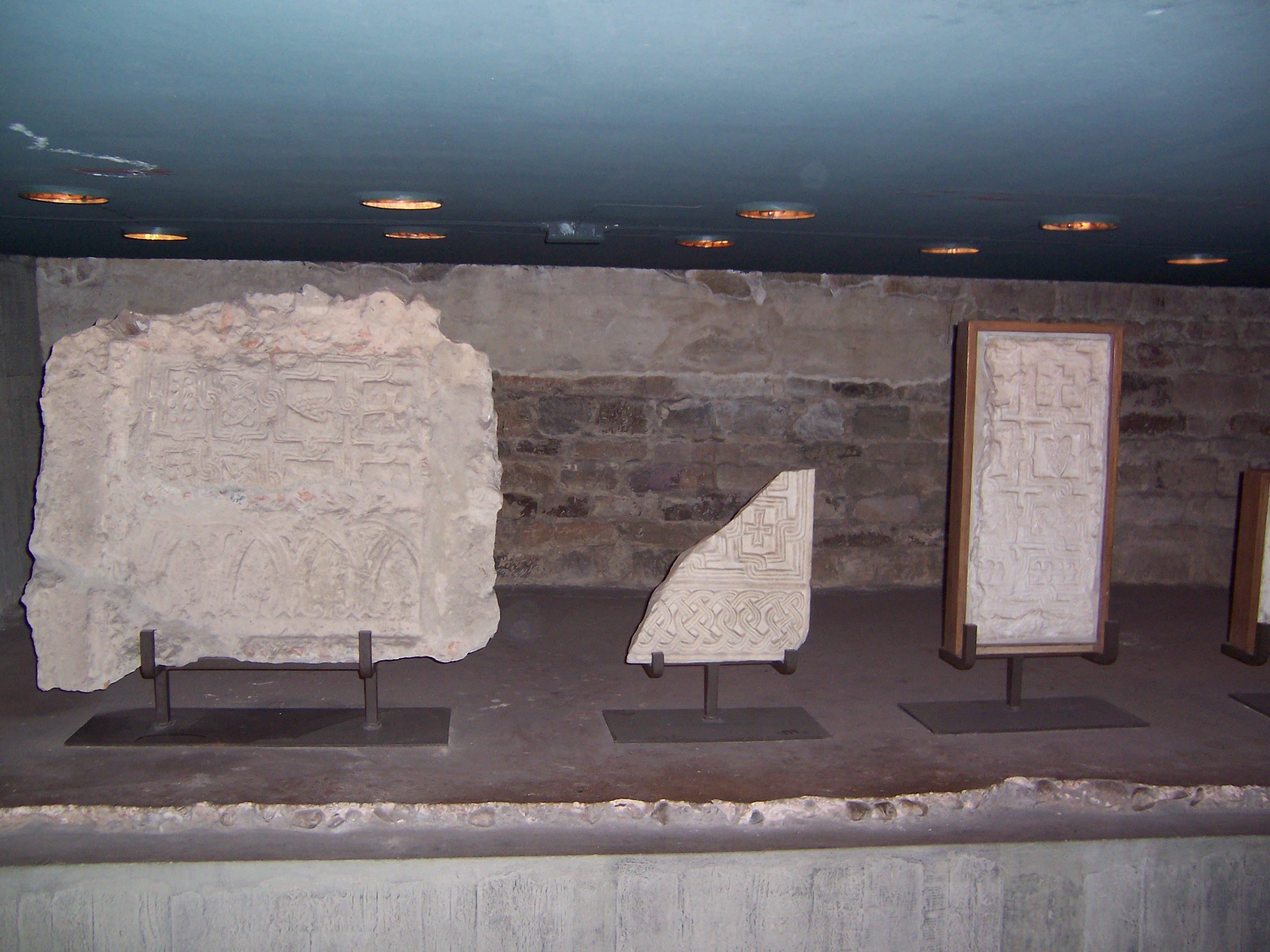Archaeological ruins of the Santa Reparata crypt beneath Florence Cathedral showing ancient columns and floor remnants