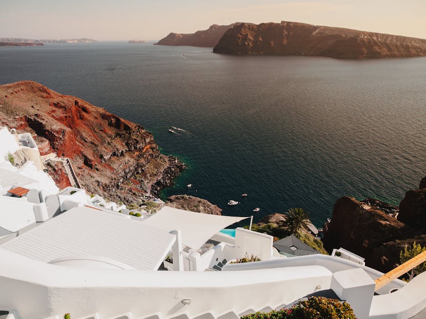 Santorini architecture caldera view