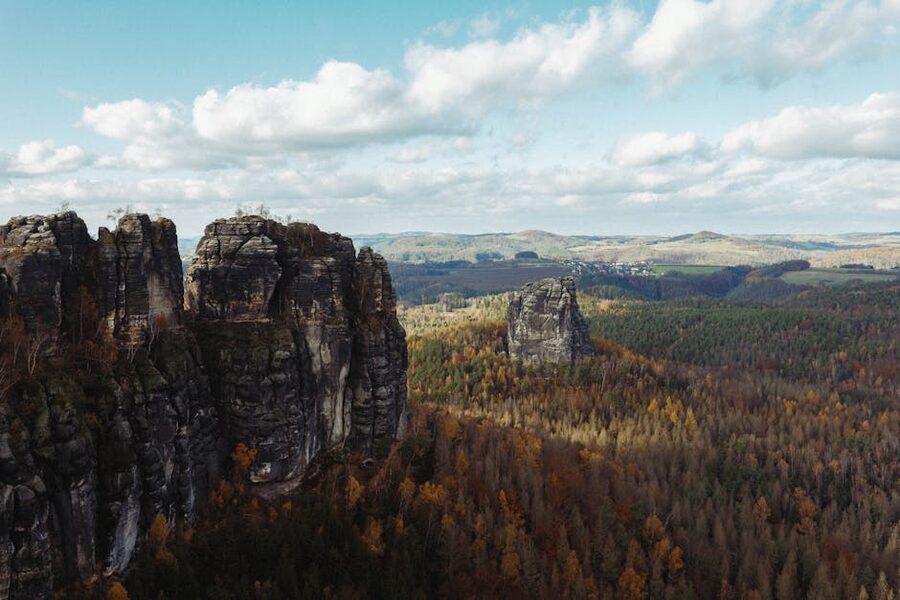 Saxon Switzerland cliffs in autumn