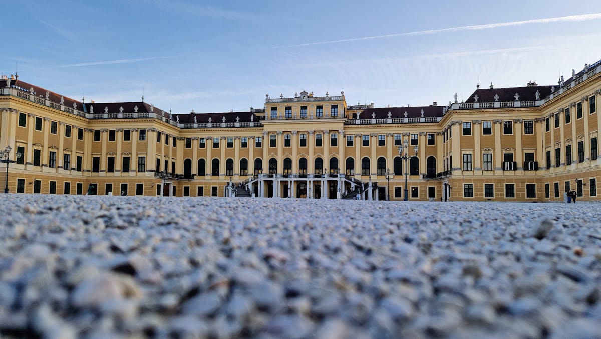 Close-up of the baroque architectural details on Schonbrunn Palace