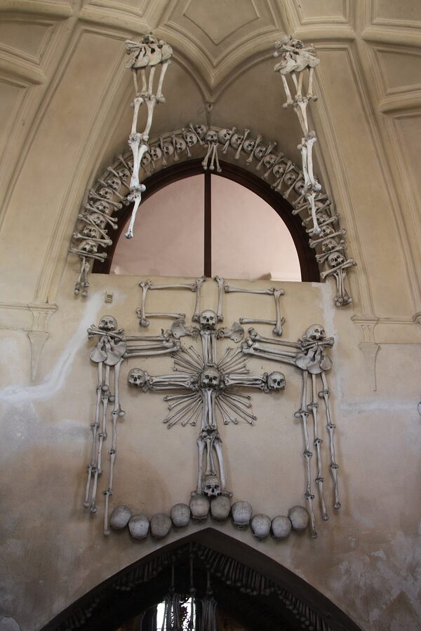 Sedlec Ossuary chandelier interior