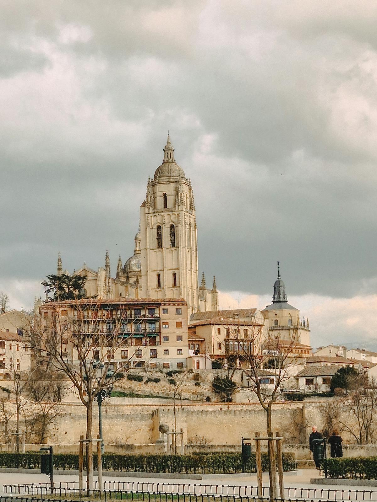Segovia Cathedral with its Gothic spires and flying buttresses