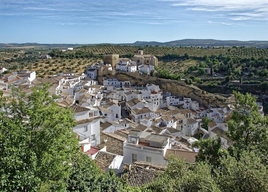 Setenil de las Bodegas buildings under massive rock overhang