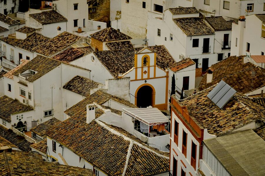 Traditional rooftops and architecture of Setenil de las Bodegas Spain