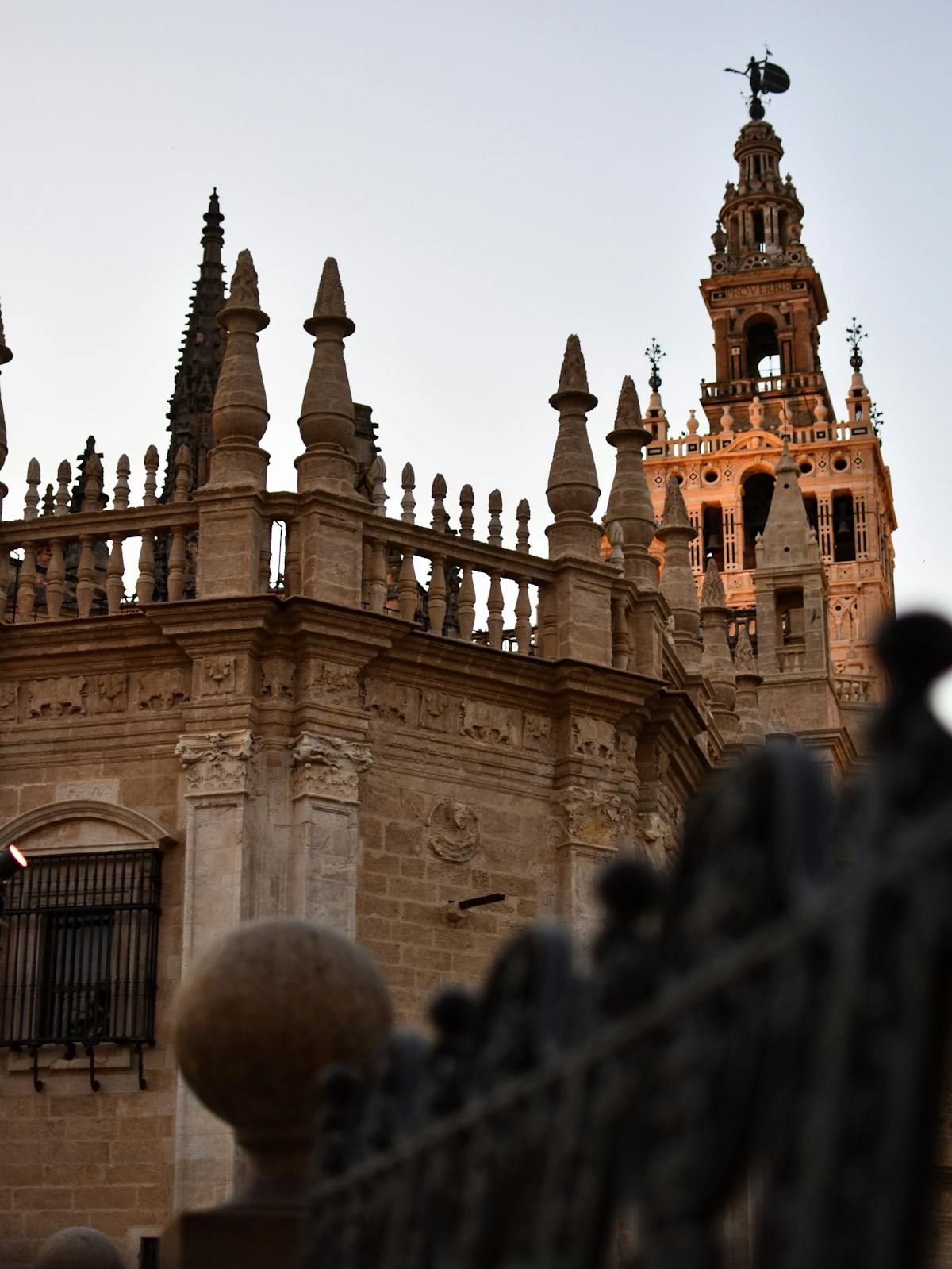 Ornate sculptural detail and carved stone inside the Seville Cathedral