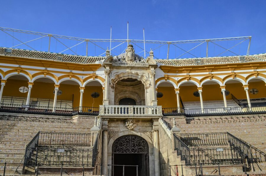 Plaza de Toros de la Maestranza bathed in afternoon sunlight in Seville