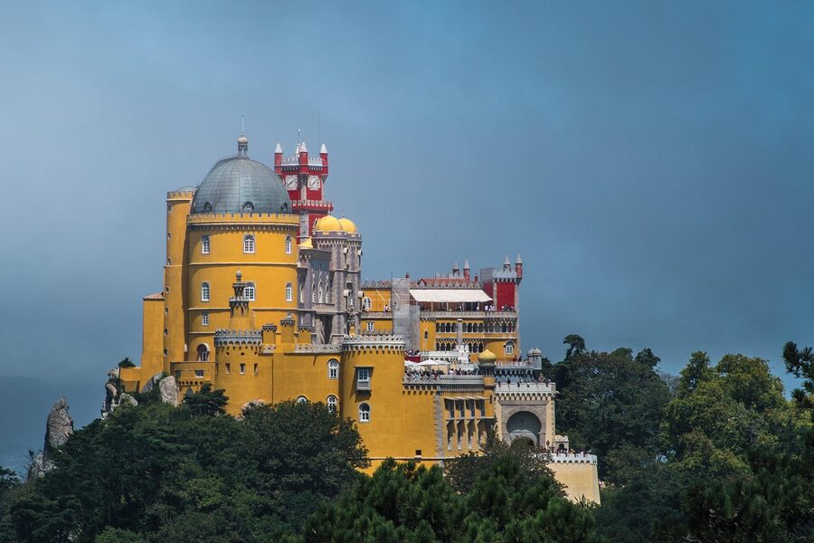 Pena Palace architectural detail turrets Sintra