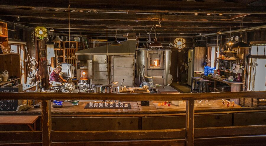 Glassblower demonstration at Skansen Stockholm craft tradition