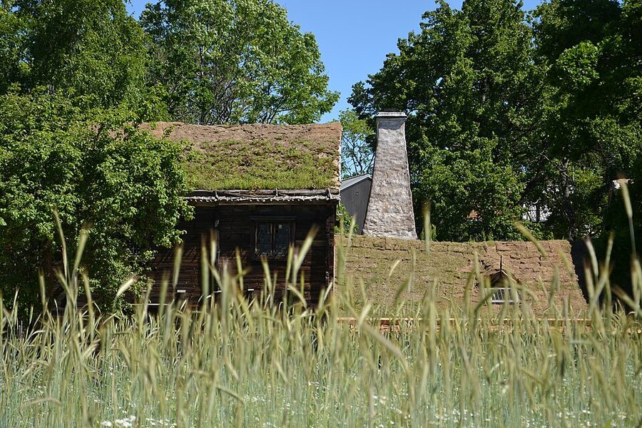 Skansen Stockholm Old Town quarter with wooden facades