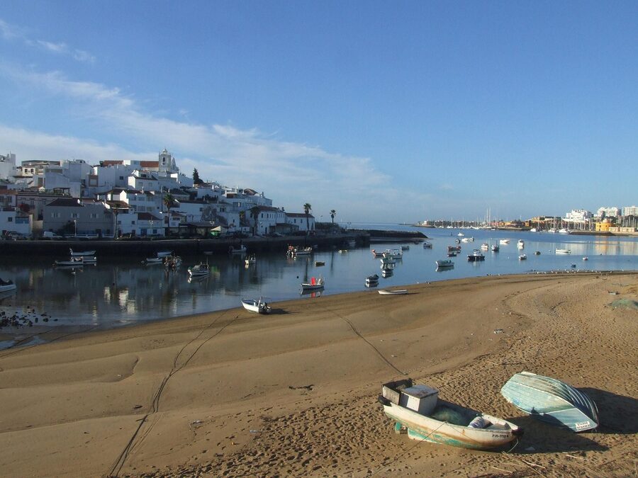 Ferragudo and Portimao coastal village Algarve near Slide and Splash