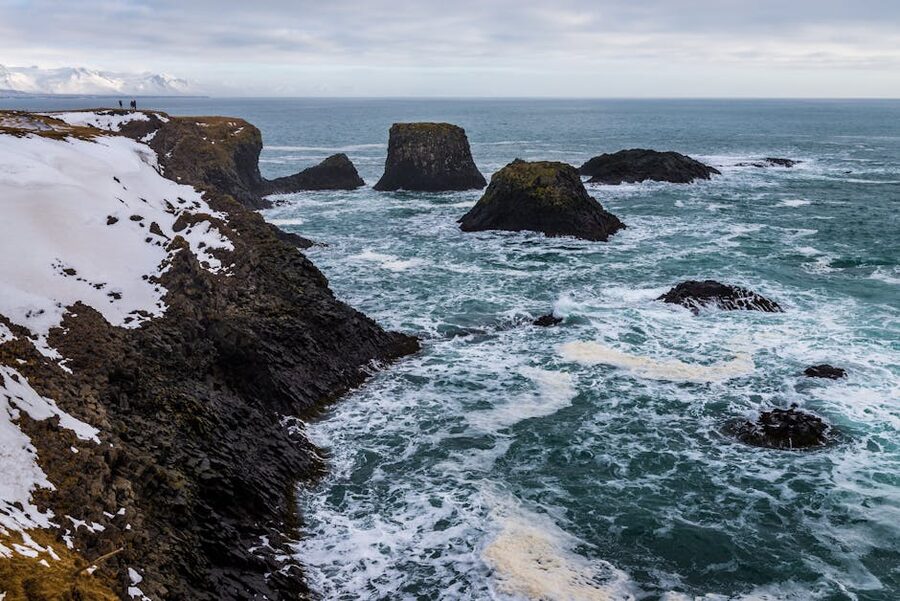 Rugged Swiss coastline cliffs