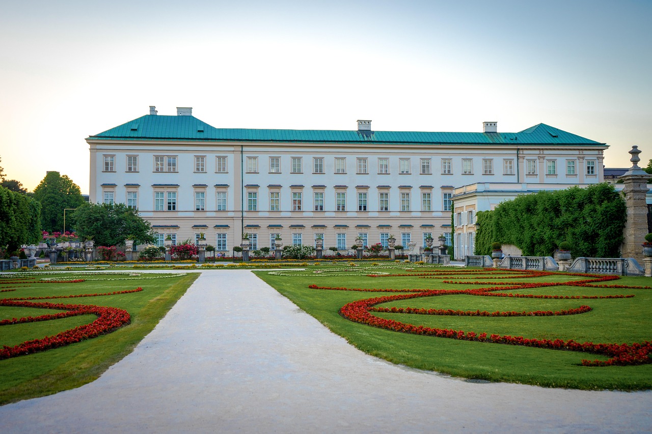 Mirabell Palace and its baroque gardens in Salzburg Austria