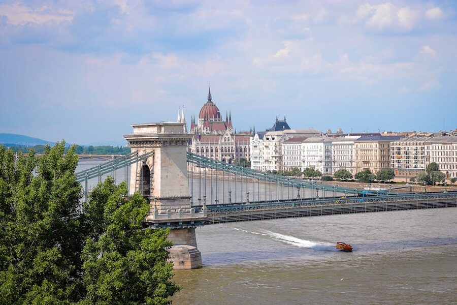 Szechenyi Chain Bridge Budapest by day