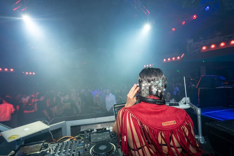 DJ spinning tracks at Sparty Budapest atmosphere