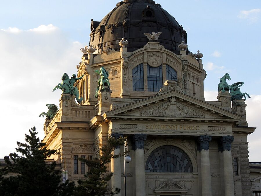 Szechenyi central hall dome interior, Budapest