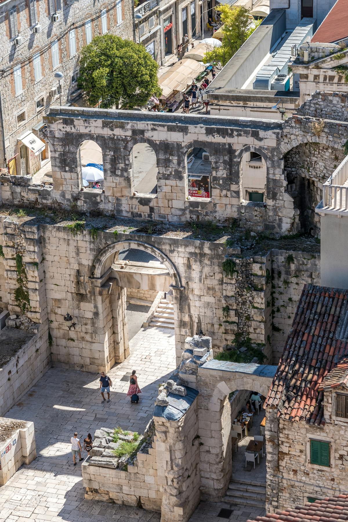 Aerial view of Diocletian's Palace in Split