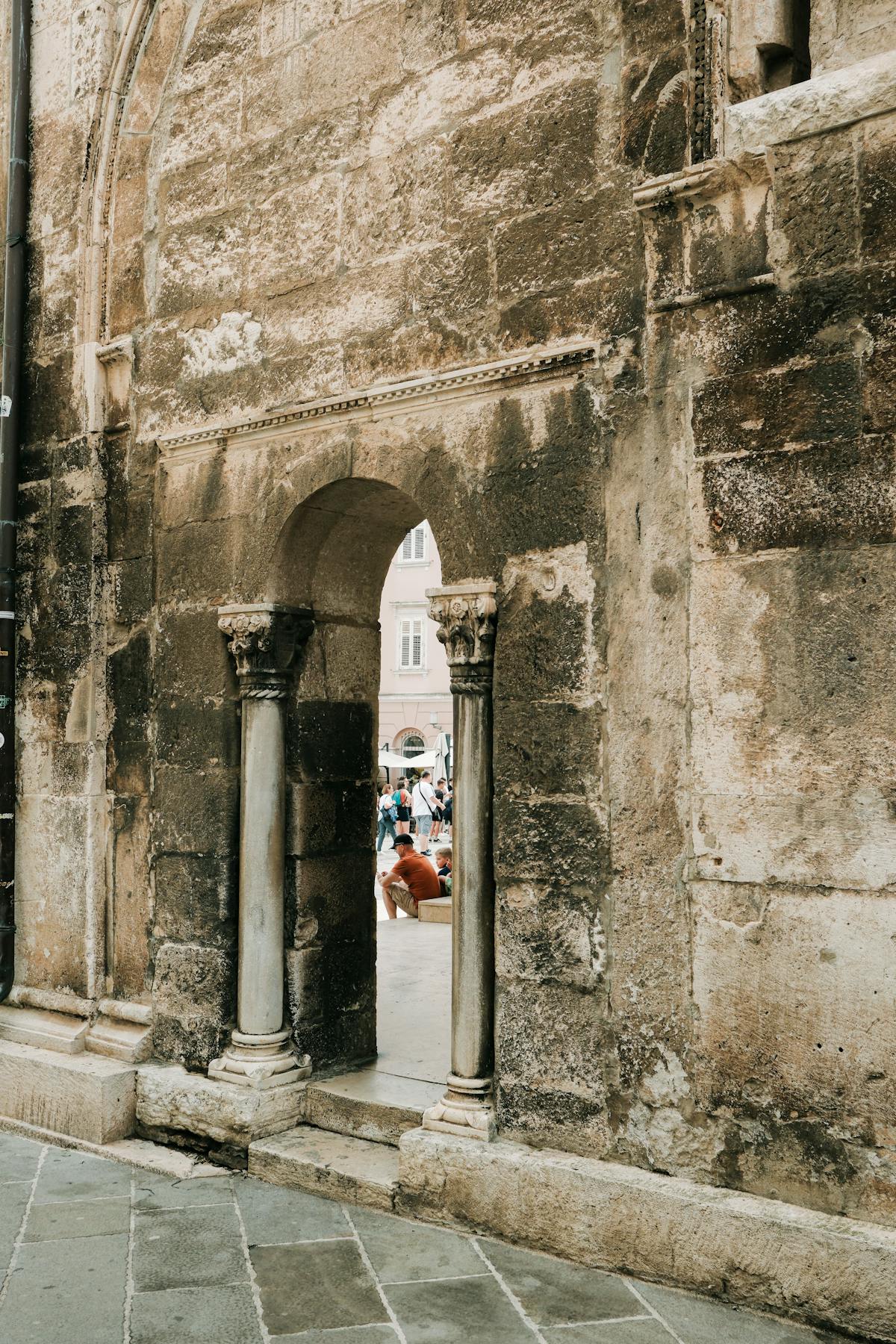 Ancient stone archway in Croatian street