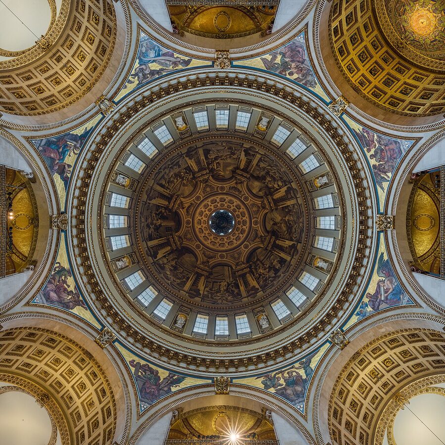 St Pauls dome interior painted ceiling
