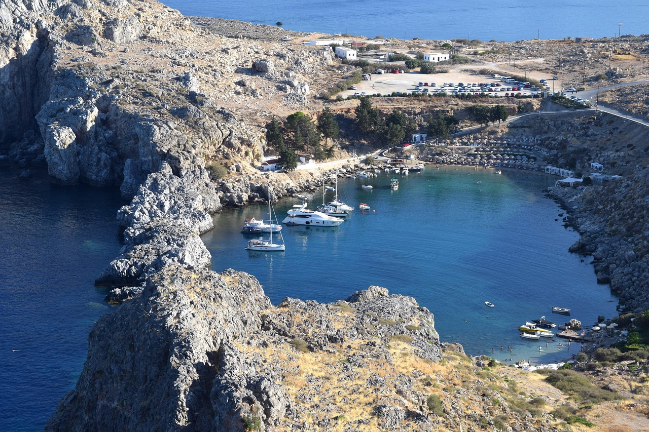 St Pauls Bay Lindos with crystal clear waters