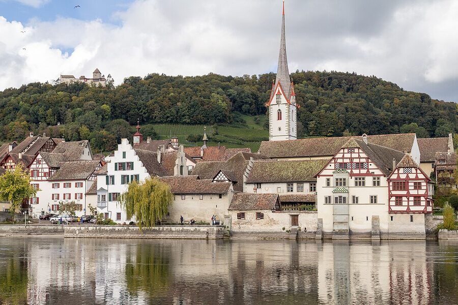 Stein am Rhein with monastery and Burg Hohenklingen