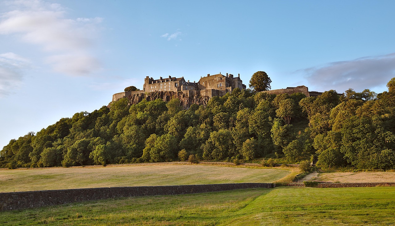 Close view of Stirling Castle stone architecture and defensive ramparts