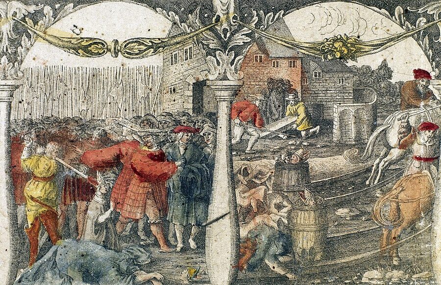 Stockholm Bloodbath 1520 historical engraving showing executions in Stortorget