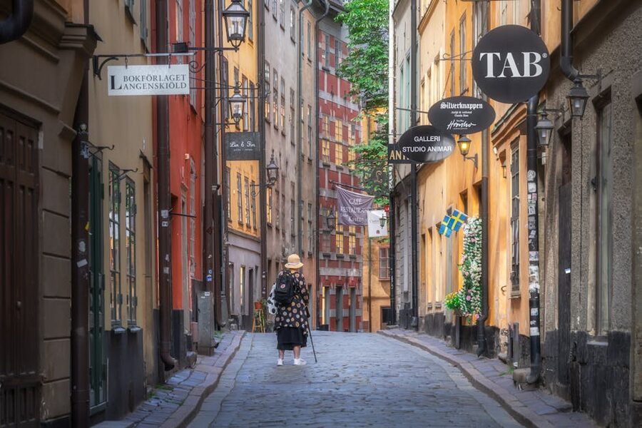 Gamla Stan quiet street Stockholm
