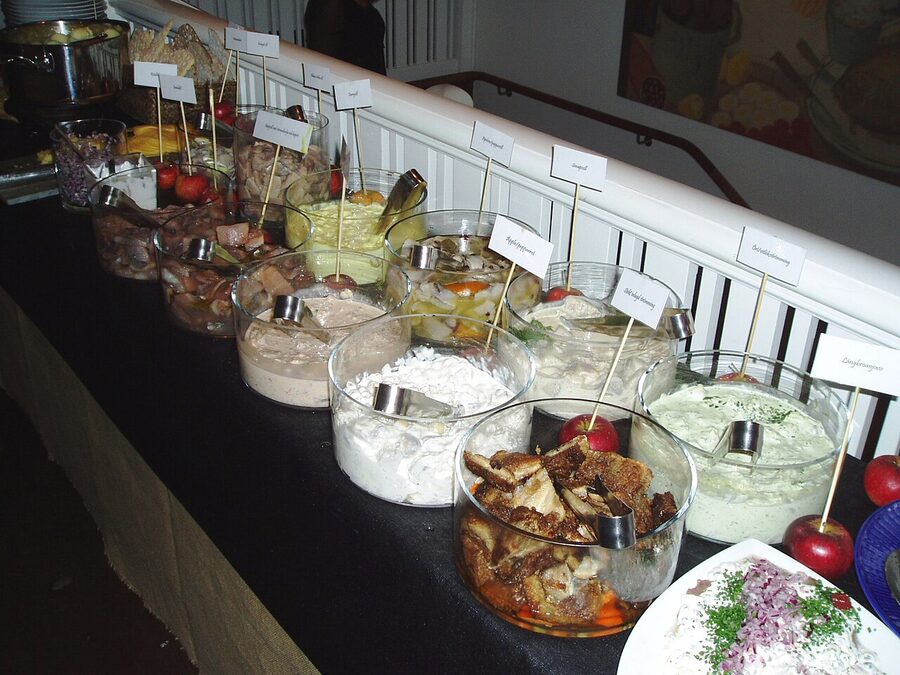 Pickled herring spread Swedish julbord