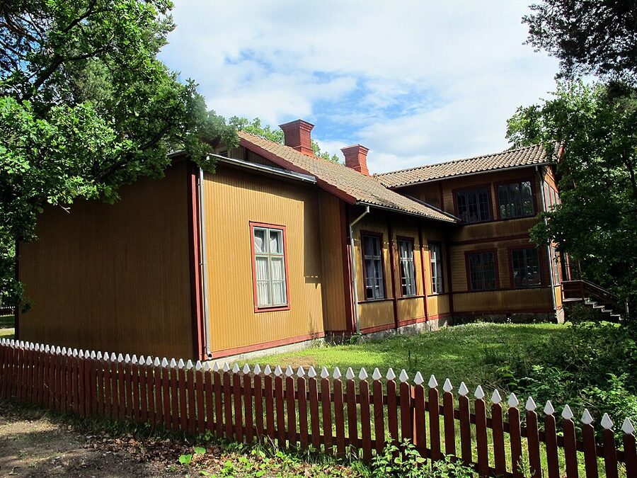 Wooden buildings at Skansen open-air museum