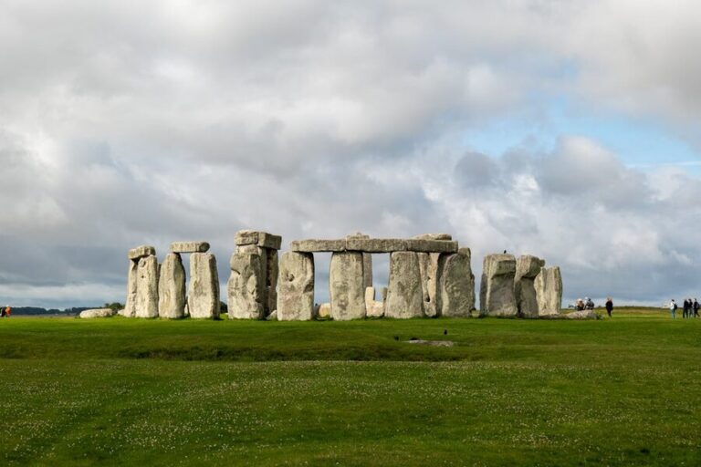 Stonehenge stone circle under dramatic clouds on Salisbury Plain