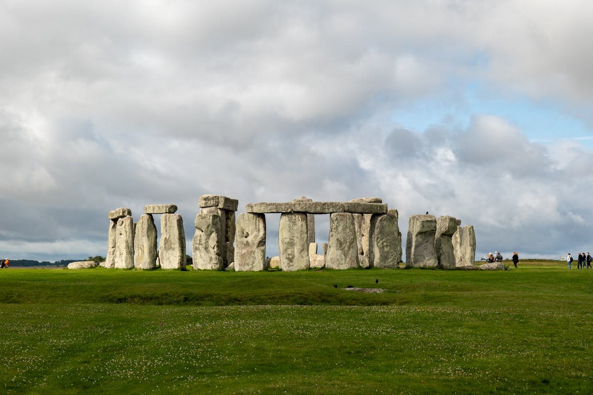 Stonehenge stone circle under dramatic clouds on Salisbury Plain