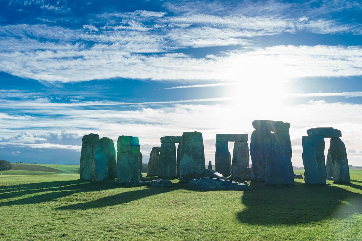 Stunning view of Stonehenge in Salisbury England during sunrise