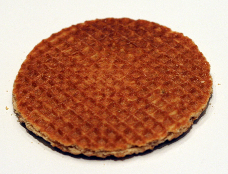 Single stroopwafel close-up