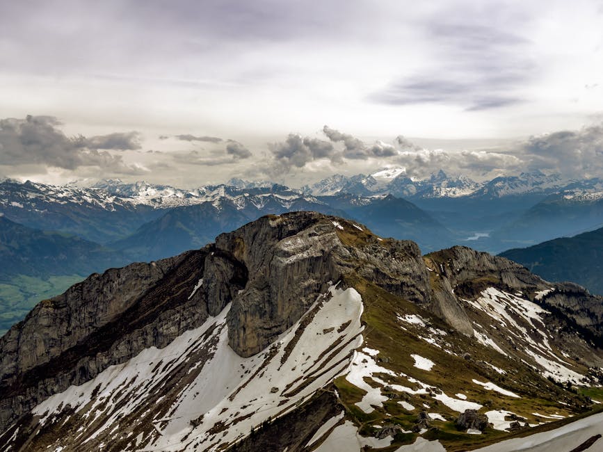 Snow-capped peaks Swiss Alps from Pilatus summit