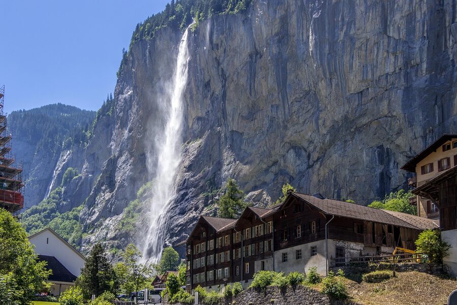 Switzerland Rheinfall waterfall tourism alpine