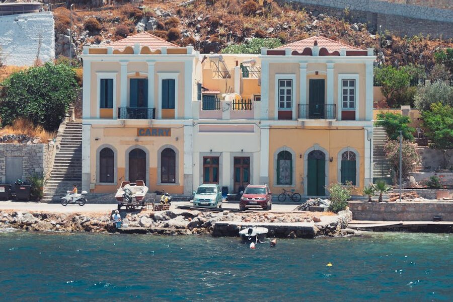Symi waterfront daily life