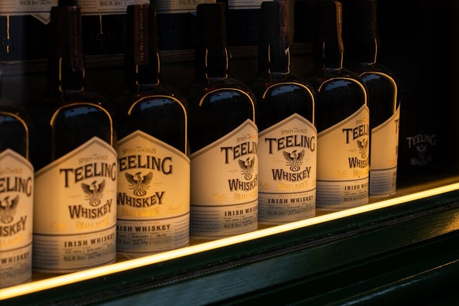 Teeling Irish whiskey bottles