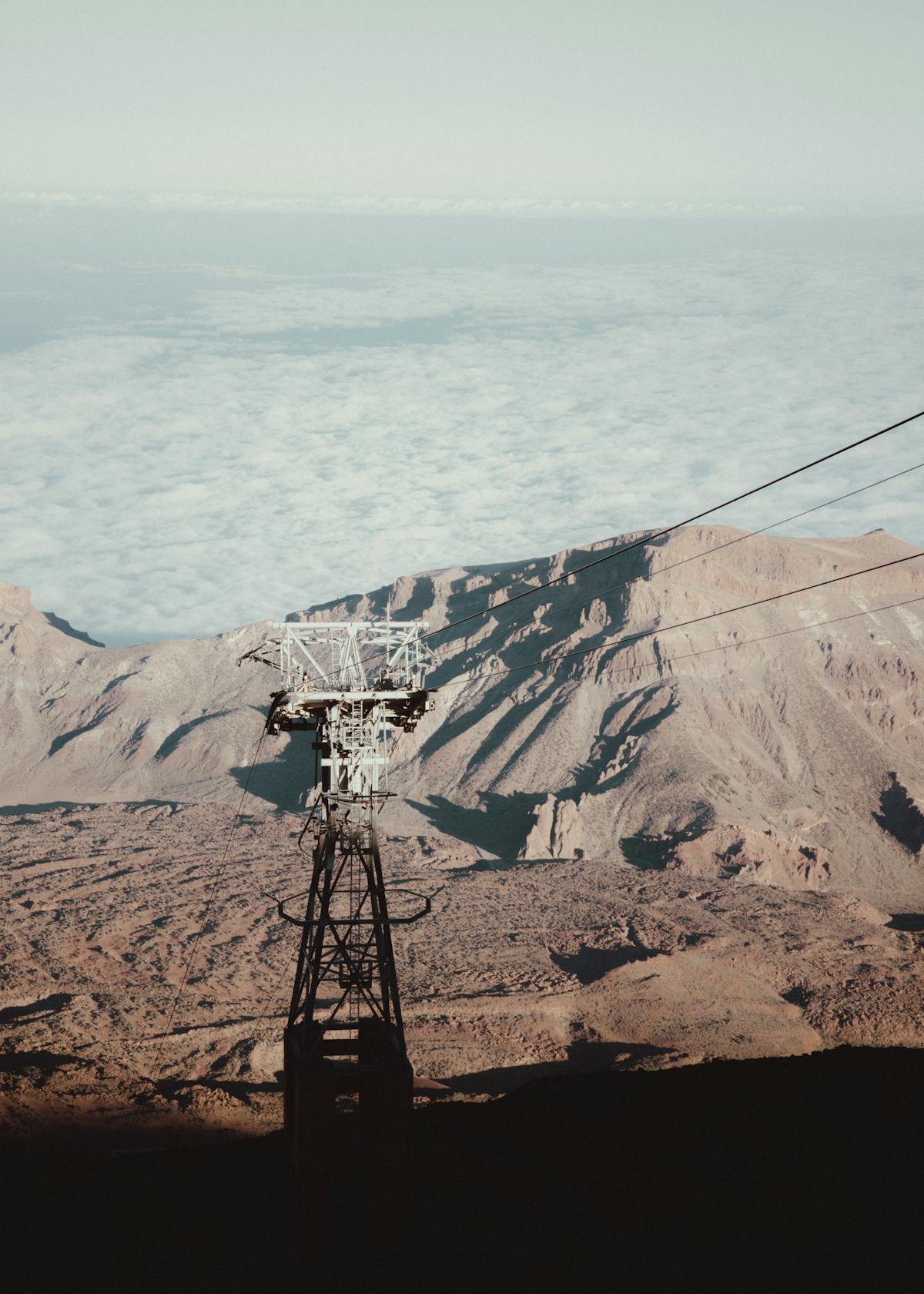 Cable car station at Mount Teide with views of Tenerife landscapes and the volcanic peak