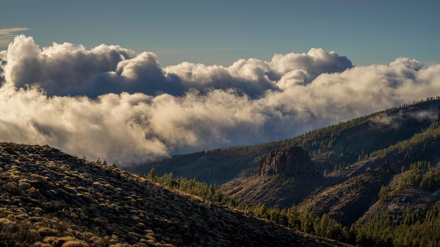 Mountain landscape with clouds above Tenerife