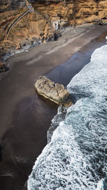 Ocean view from the coast of Tenerife with clear blue water