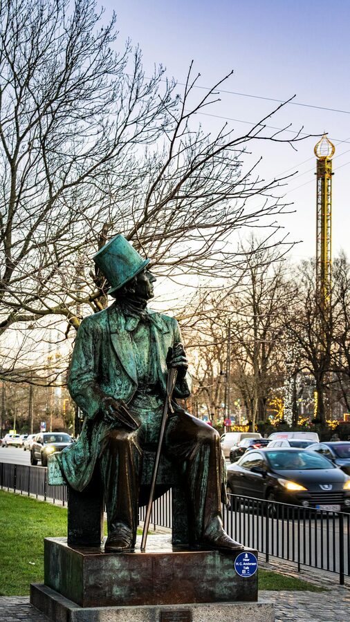 Tivoli Gardens park with trees and scenic pathways in Copenhagen