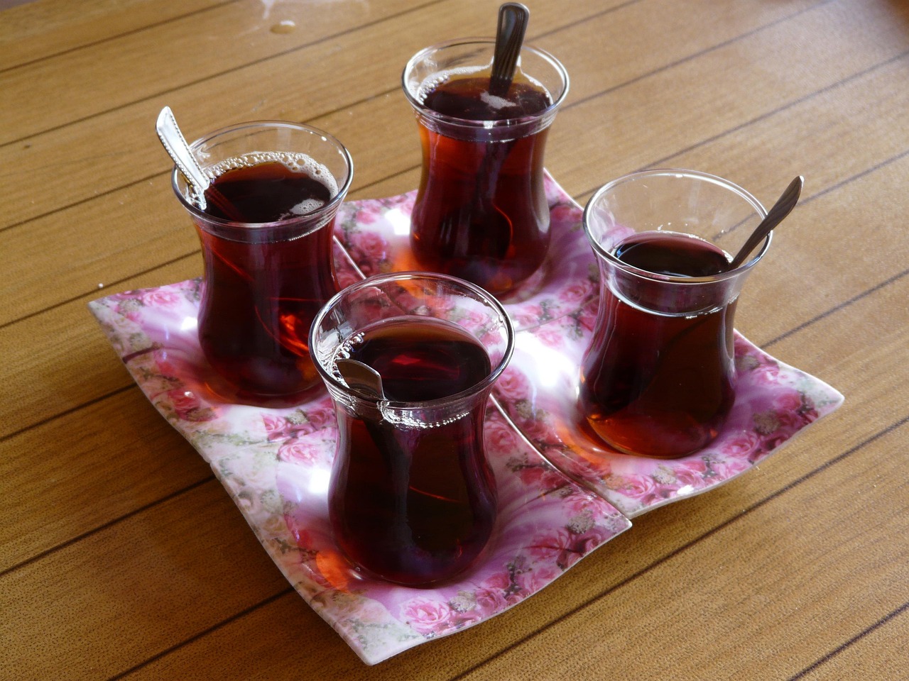 Turkish tea served in a traditional tulip-shaped glass