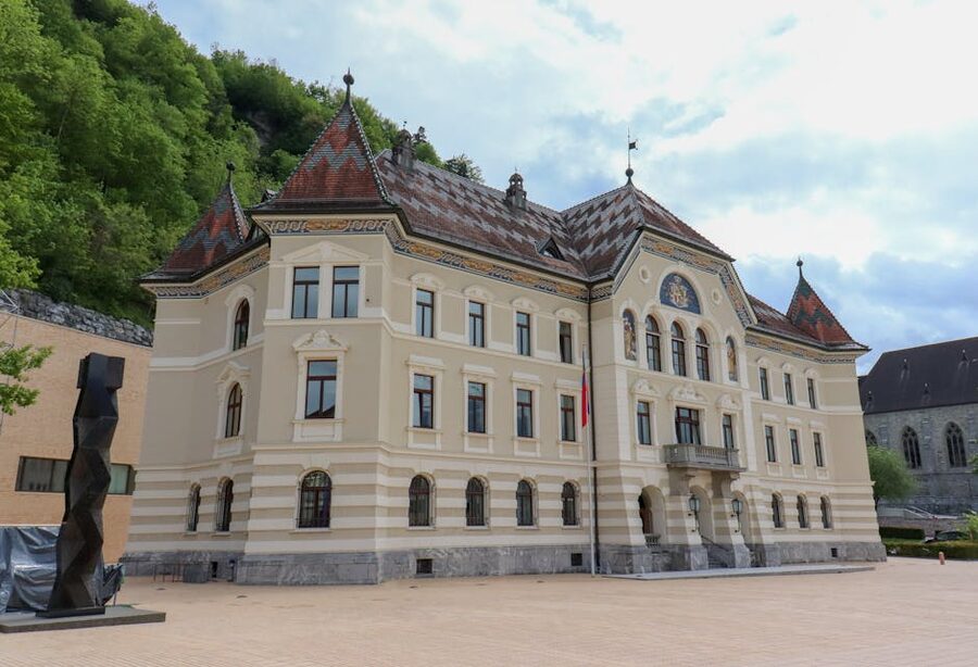 Vaduz government building Liechtenstein
