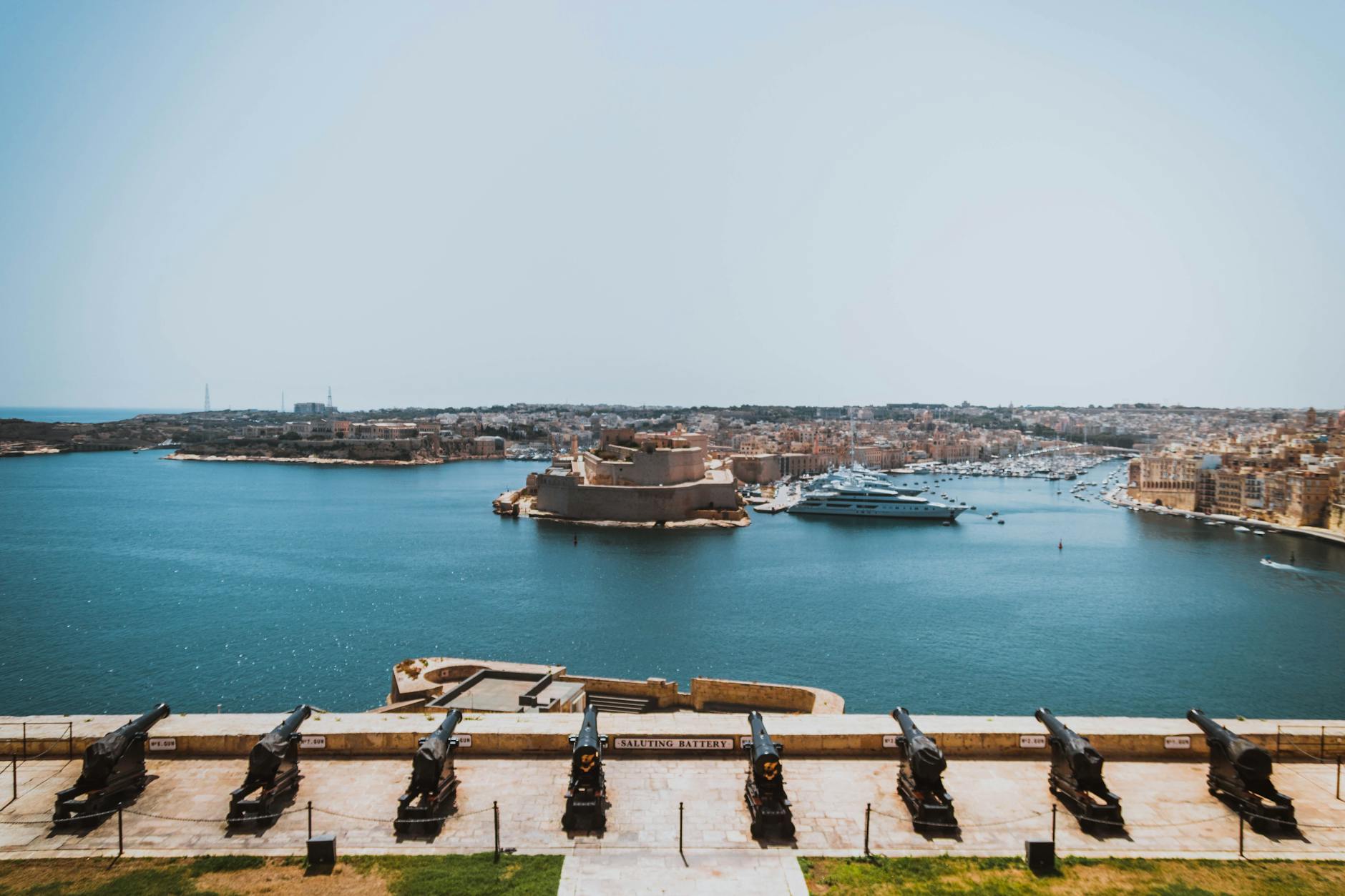 Valletta harbour and city viewed from the Saluting Battery