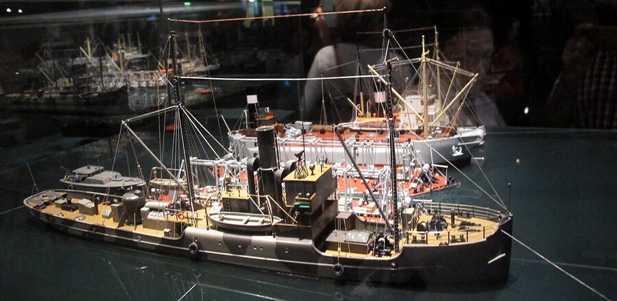 Vasa warship bow showing gun ports in Stockholm