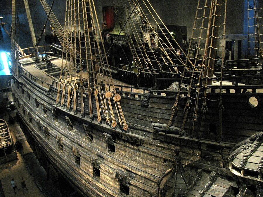 Vasa warship detail showing wood preservation